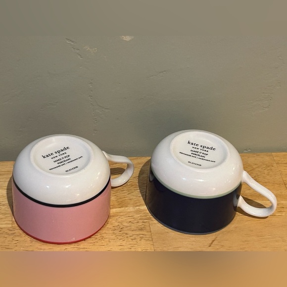 Set of 2 Kate Spade Pink & Blue Make It Pop Porcelain Teacups. Brand New! - Picture 2 of 5